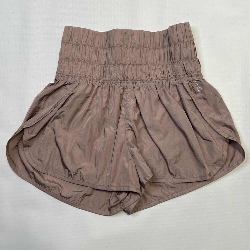 Free People Movement Shorts Womens Medium The Way Home High Rise Smocked Waist